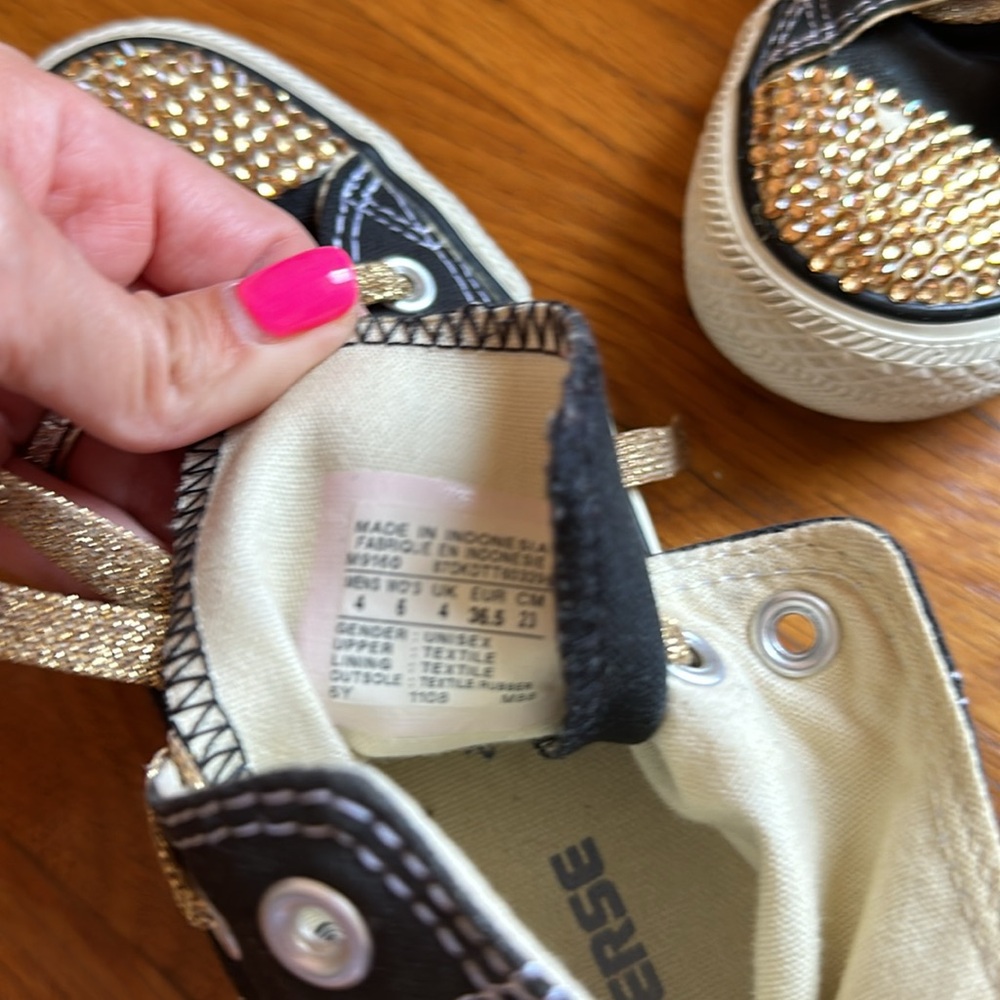 Gold Rhinestone Converse High Tops ⭐️⭐️ - Picture 6 of 8